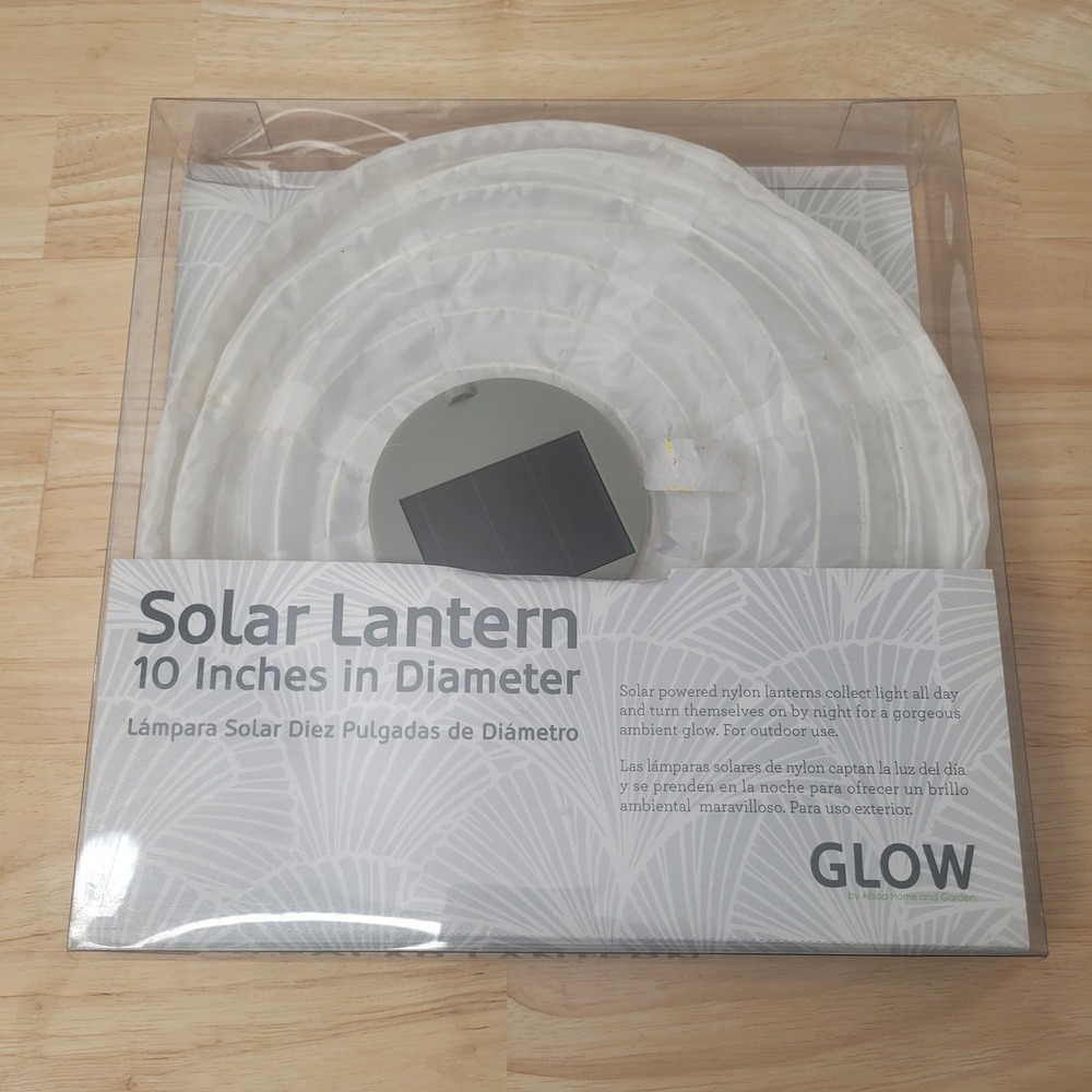 New Allsop GLOW Solar Lantern 10" White Outdoor Nylon Hanging Light 8 Available - Picture 6 of 8